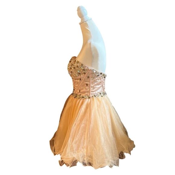 Hannah S Vintage Prom Mini Dress Jeweled Dazzling Tulle Skirt US 8 See Details - Picture 5 of 9